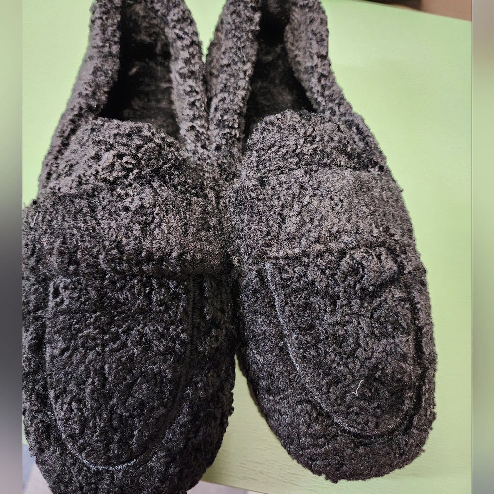Womens New Black Sherpa driving Mocs